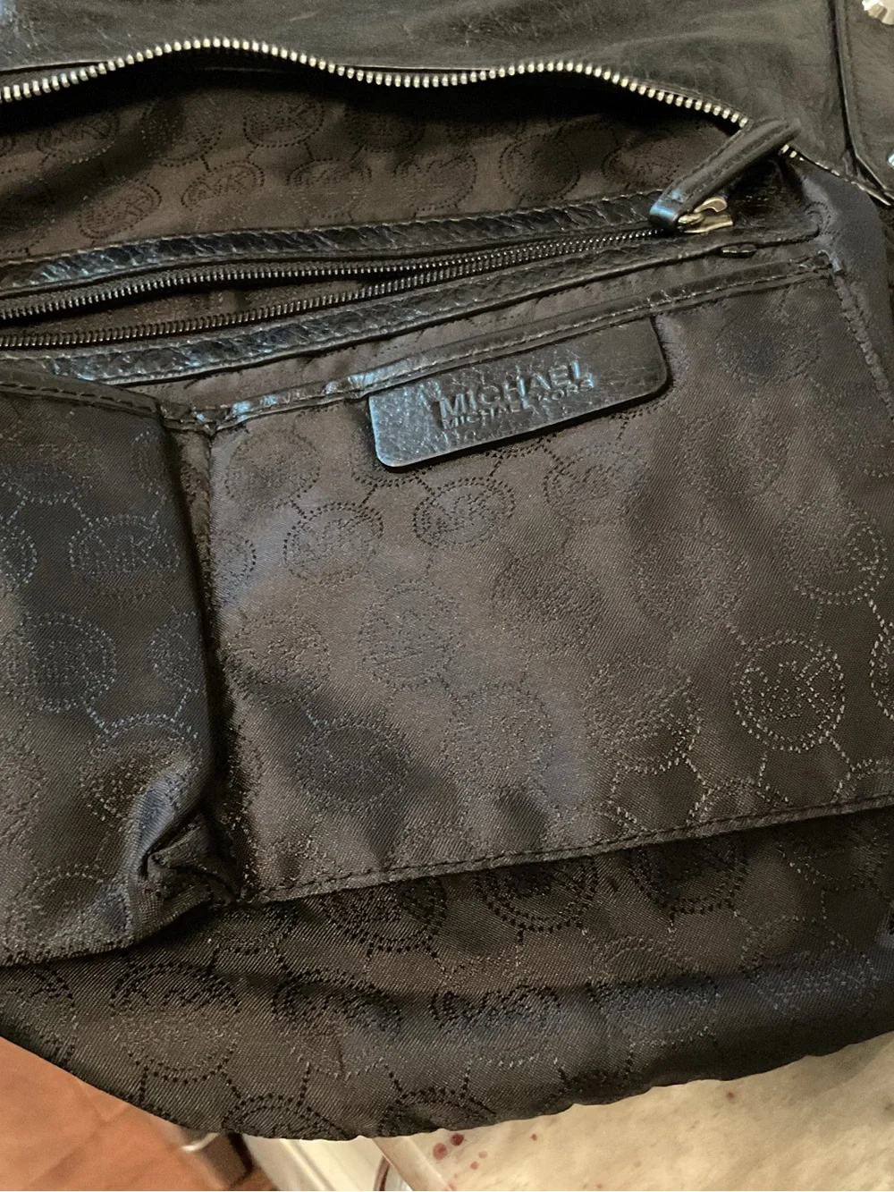 Michael Kors black leather Fallon Hobo bag